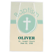 Kind van God Baptisme, Genderneutraal Groen Medium Cadeauzakje (Achterkant)