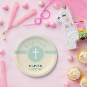 Kind van God Baptisme, Genderneutraal Groen Papieren Bordje (Feest)