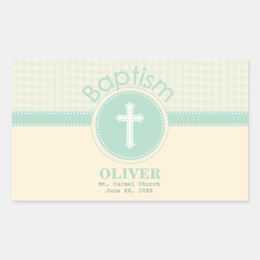 Kind van God Baptisme, Genderneutraal Groen Rechthoekige Sticker (Voorkant)