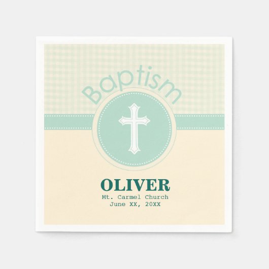Kind van God Baptisme, Genderneutraal Groen Servetten (Voorkant)