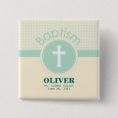 Kind van God Baptisme, Genderneutraal Groen Vierkante Button 5,1 Cm (Voorkant)