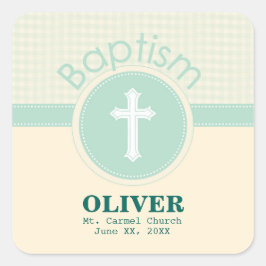 Kind van God Baptisme, Genderneutraal Groen Vierkante Sticker