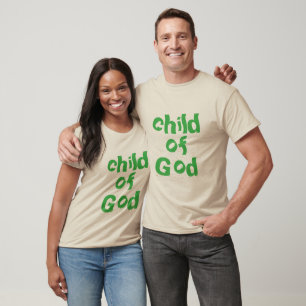 Kind van God Bijbel Quote Green Beige T-shirt