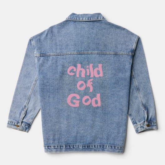 Kind van God Bijbel Quote op Roze Denim Jacket (Achterkant)