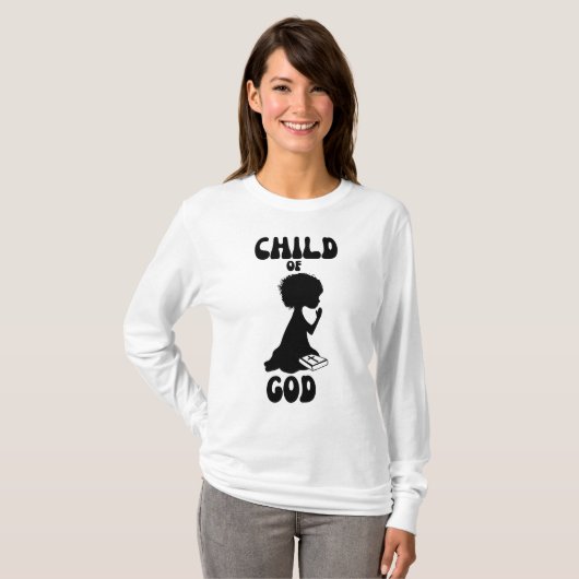 Kind van God Bijbel Quote Vrouwen lange mouw T-shirt (Voorkant volledig)