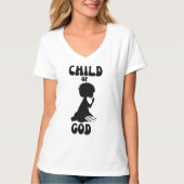 Kind van God Bijbel Quote Vrouwen V-hals T-shirt (Voorkant)