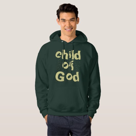 Kind van God Bijbelcitaat Groen Hoodie (Voorkant volledig)