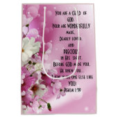 Kind van God Bloemen Geschenktas Psalm 139 Medium Cadeauzakje (Achterkant)
