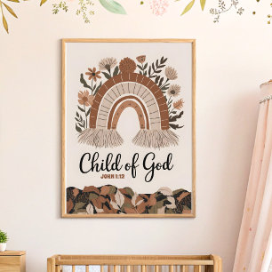 Kind van God Boho Christelijke Kinderkamer Muur Ku Poster