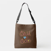Kind van GOD Custom Name Brown Crossbody Tas (Achterkant)