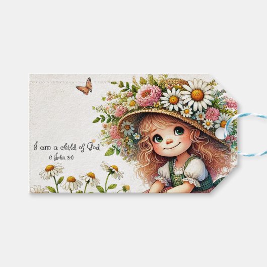 Kind van God daisy meisje Cadeaulabel (Voorkant (Horizontaal))