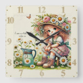 Kind van God daisy meisje Vierkante Klok (Voorkant)