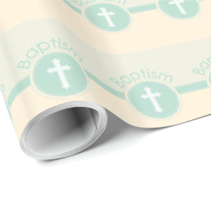 Kind van God Doop, Geslacht Neutraal Groen Cadeaupapier