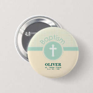 Kind van God Doop, Geslachtsneutraal Groen Ronde Button 5,7 Cm