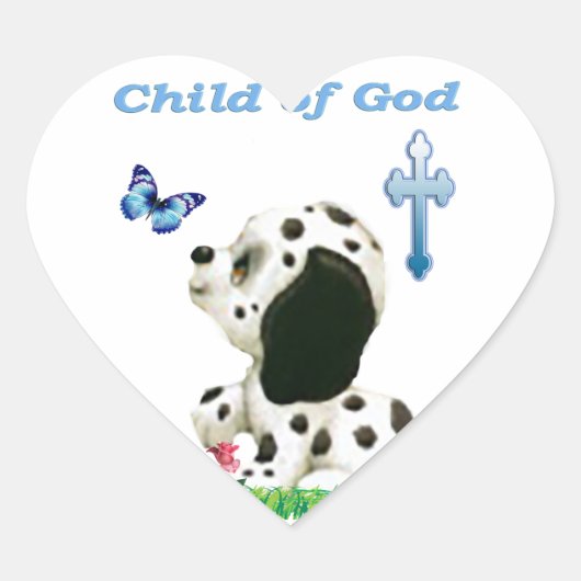 Kind van God Hart Sticker (Voorkant)