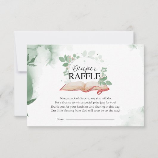 Kind van God Luier Raffle Kaart (Voorkant)