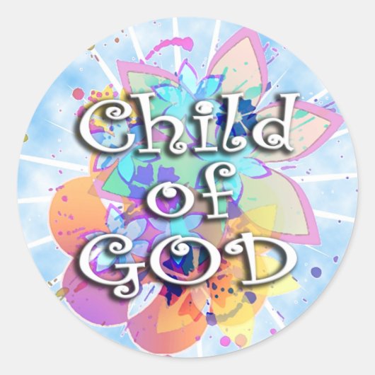 Kind van God, pastel Ronde Sticker (Voorkant)