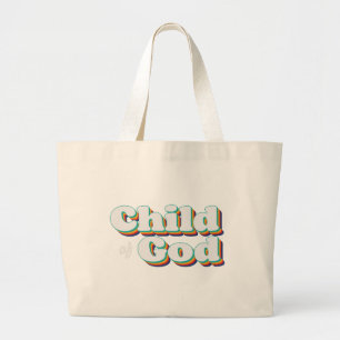 Kind van God Vintage Christelijke Inspiratie Grote Tote Bag
