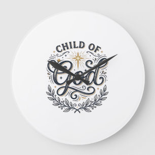 Kind van God Vintage Gravure Shirt Ontwerp_1 Grote Klok