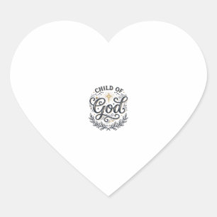 Kind van God Vintage Gravure Shirt Ontwerp_1 Hart Sticker