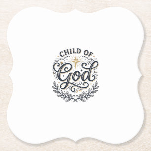 Kind van God Vintage Gravure Shirt Ontwerp_1 Kartonnen Onderzetters