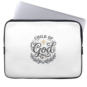 Kind van God Vintage Gravure Shirt Ontwerp_1 Laptop Sleeve