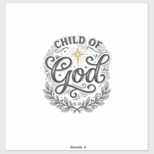 Kind van God Vintage Gravure Shirt Ontwerp_1 Sticker