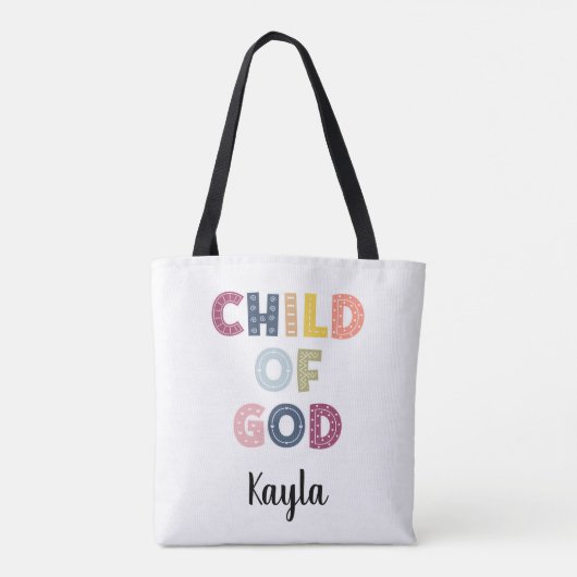 Kind van God Whimsical Boho Canvas tas (Achterkant)