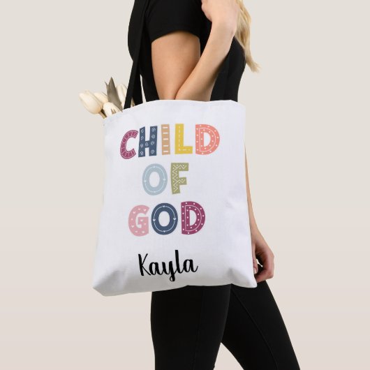 Kind van God Whimsical Boho Canvas tas (Dichtbij)