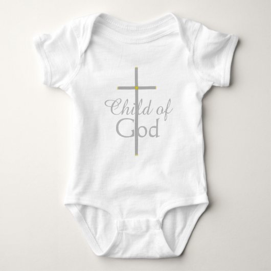 Kind van God Zilveren Gouden Kruis Baby Shirt (Voorkant)