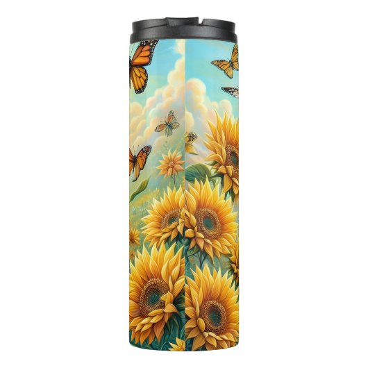 Kind van God: Zonnebloem Vlinderzegen Thermosbeker (Achterkant)
