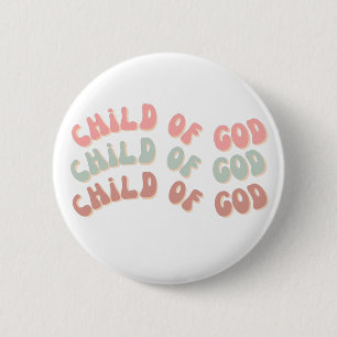 Kind van Gods Retro Waves Ronde Button 5,7 Cm