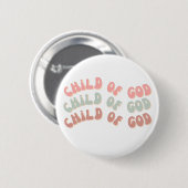 Kind van Gods Retro Waves Ronde Button 5,7 Cm (Voorkant /achterkant)