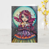 Kind van Halloween #2 Cute Vampire en Katten Kaart (Gele Bloem)