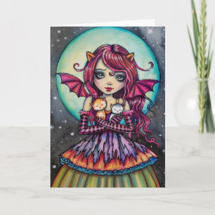 Kind van Halloween #2 Cute Vampire en Katten Kaart