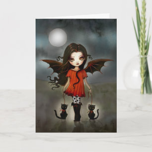 Kind van Halloween Weinig Kaart van de Vampier