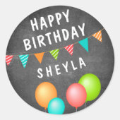 Kind van het ballonbundeltje van het vlaggenkarton ronde sticker (Voorkant)