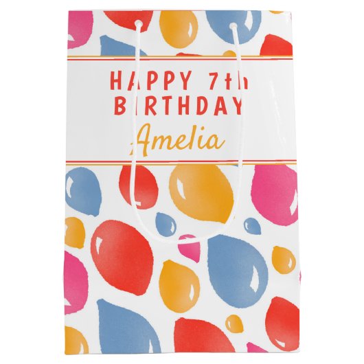 Kind van het ballonPatroon Medium Cadeauzakje (Achterkant)