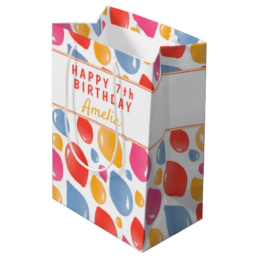 Kind van het ballonPatroon Medium Cadeauzakje (Achterkant Gekanteld)