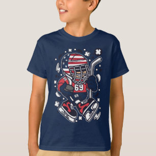 Kind van het Hockey van de T-shirt van de cartoon