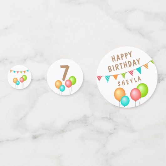 Kind van het lakkerkaartje voor een luchtballon confetti (Achterkanten)