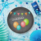 Kind van het lakkerkaartje voor een luchtballon papieren bordje (Feest)