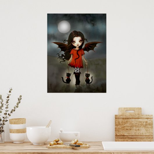 Kind van het Poster Halloween Cute Vampire (Keuken)