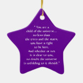 "Kind van het universum" — Desiderata Ornament.2 Keramisch Ornament (Achterkant)