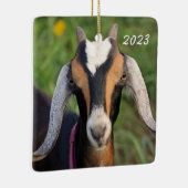 Kind van kleurrijke miniatuurgeit in Nubian Dairy Keramisch Ornament (Rechts)