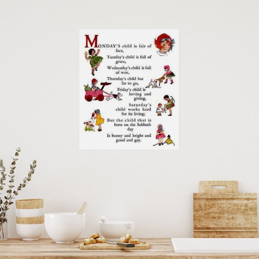 Kind van maandag poster (Keuken)