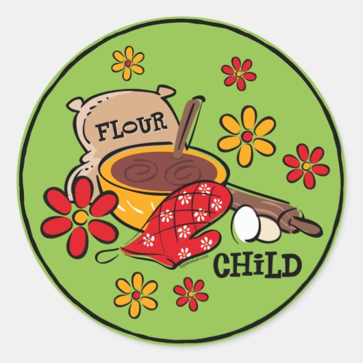 Kind van meel ronde sticker (Voorkant)