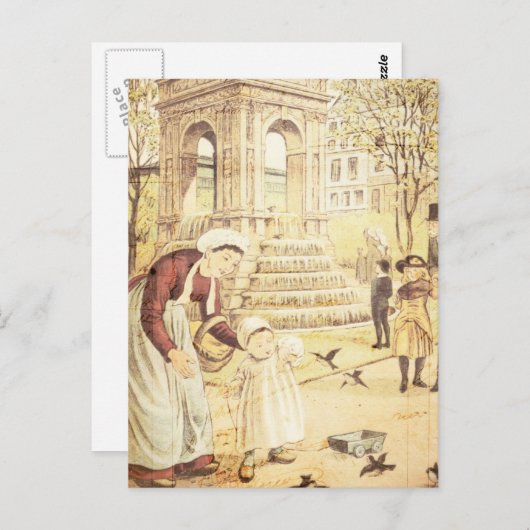  Kind van Parijs Cute Moeder Sparrows Birds Briefkaart (Voorkant / Achterkant)