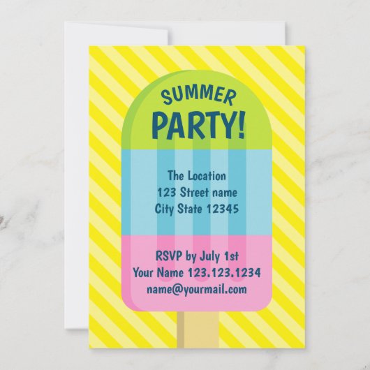 Kind van popsiroop kaart (Achterkant)