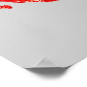 Kind van rode Unicorn Poster (Hoek)